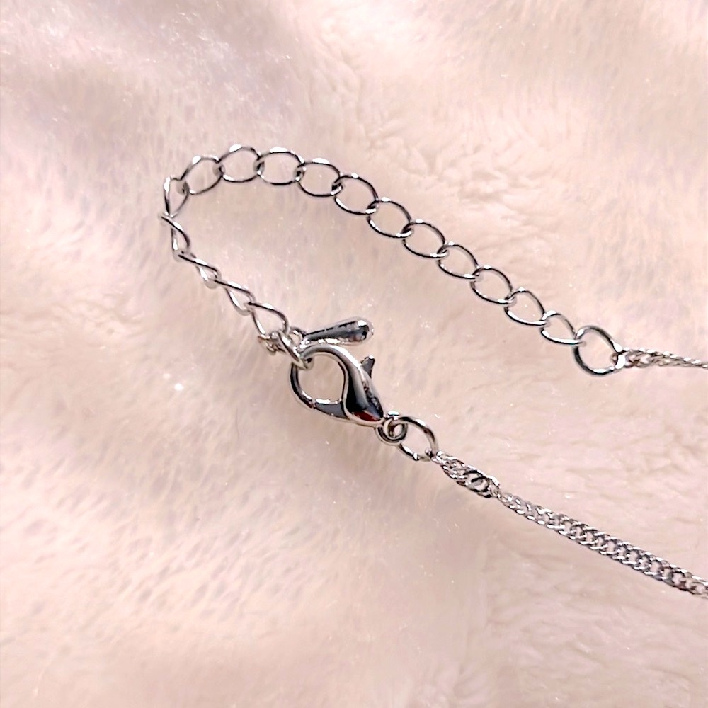 NEW! ๐๐๐โโฌ 16-18โ PINK BLACK WHITE CRYSTAL EMBELLISHED SILVER KITTY CAT NECKLACE - Picture 8 of 9